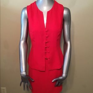 NWT Vintage Rampage red 2pc vest & mini skirt suit